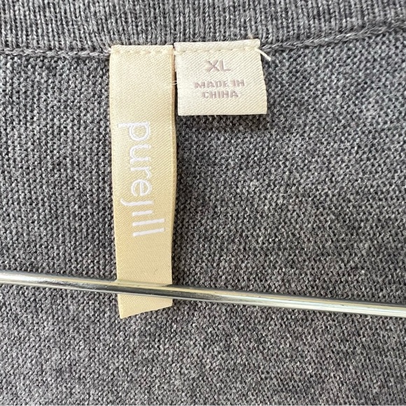 J.JILL COTTON CASHMERE OVERSIZED GRAY 3/4 SLEEVES BUTTON DOWN SWEATER SIZE XL - Picture 3 of 9